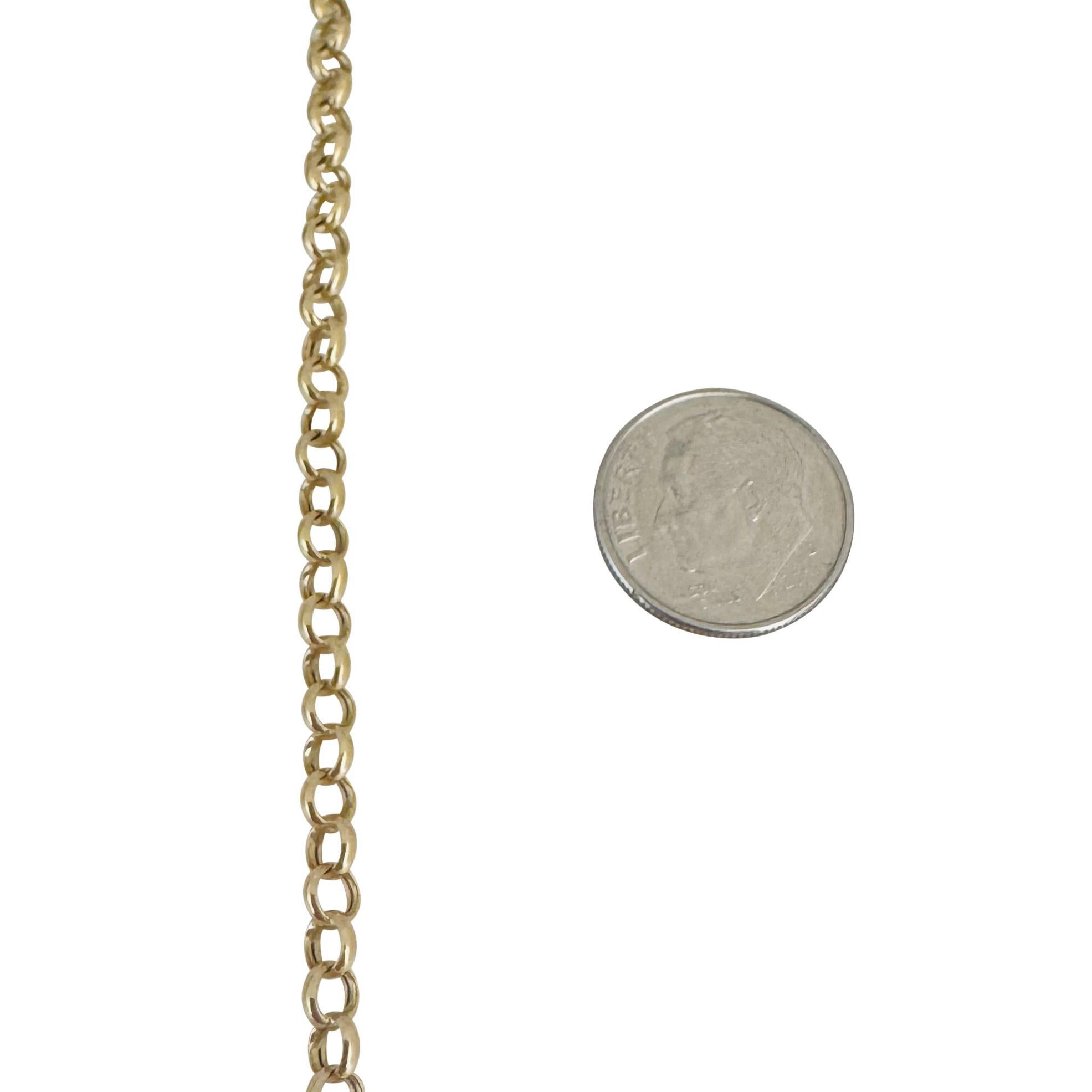 Women's 18k Yellow Gold 2.9g Hollow Light 4mm Rolo Link Bracelet 7.5