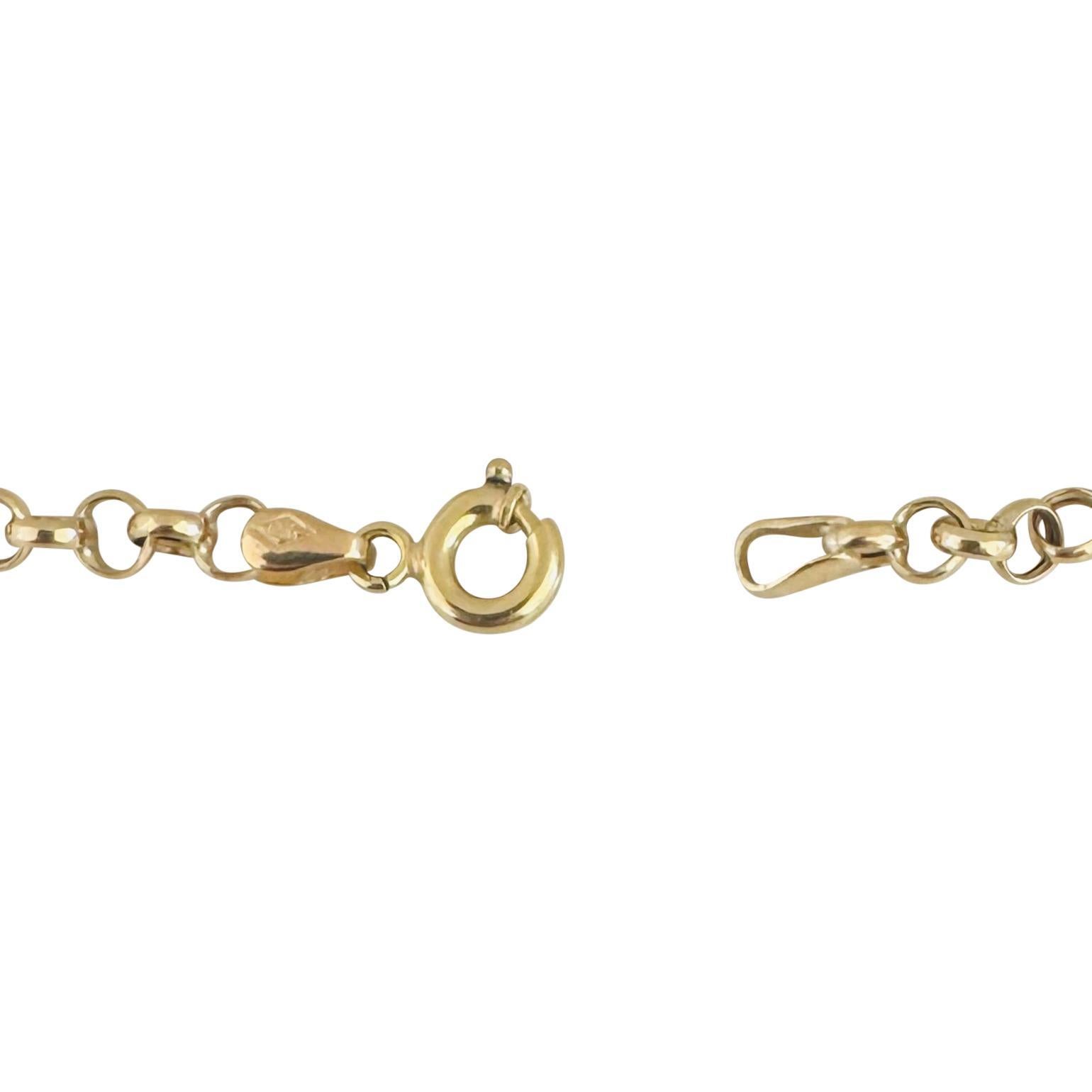 18k Yellow Gold 2.9g Hollow Light 4mm Rolo Link Bracelet 7.5