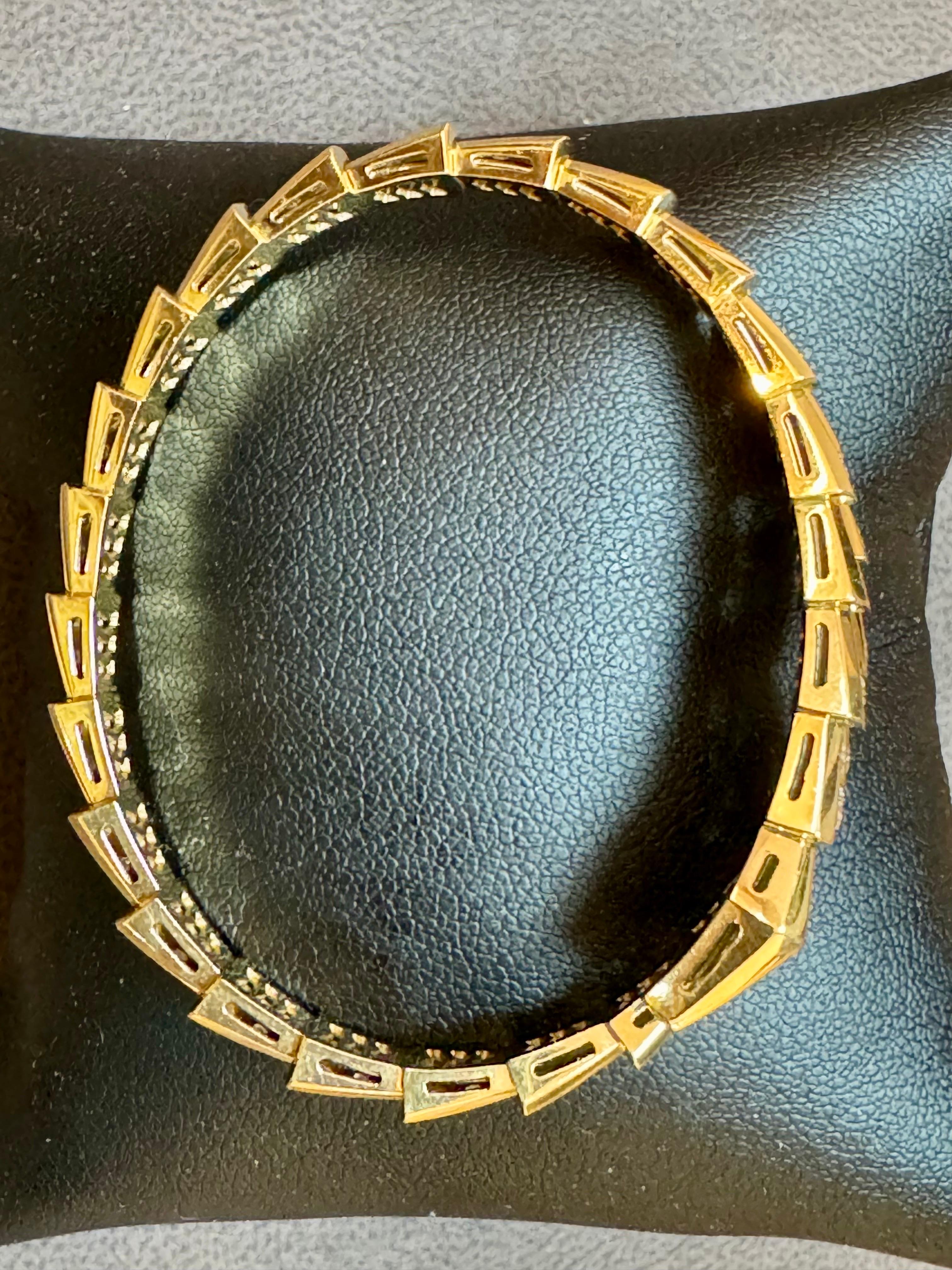 18k Yellow Gold 3 Ct Pave Diamond Serpenti Viper Slim Bracelet Size medium 3