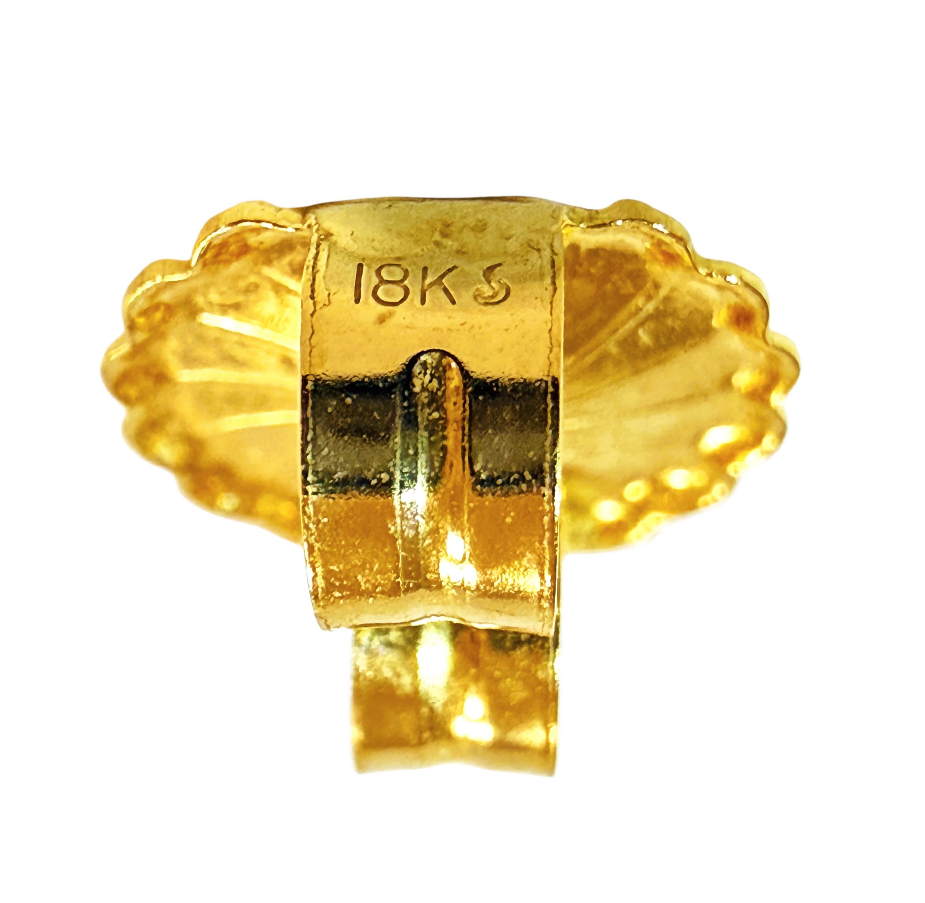 Boucles d'oreilles en or jaune 18K avec diamant de 0,30 carat et perle d'eau douce Excellent état - En vente à Eagan, MN