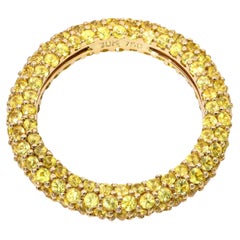 18k Yellow Gold 3.00tcw Yellow Sapphire Pave Band Ring