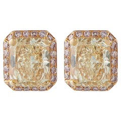 18K Yellow Gold 3.05ct Diamond and Pink Diamond Earrings MF34-102025