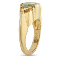 18K Yellow Gold 3.0ct Aquamarine and Citrine Ring MF16-020926