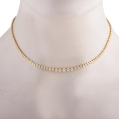 18K Yellow Gold 3.0ct Diamond Line Necklace MF11-102826