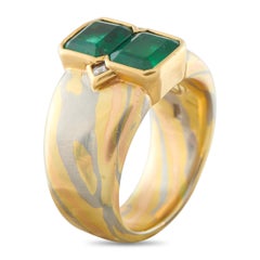 18K Yellow Gold 3.0ct Emerald Ring MF12-013026