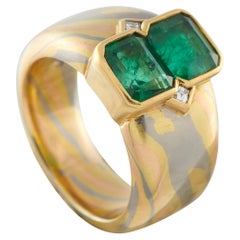 18K Yellow Gold 3.0ct Emerald Ring MF12-013026
