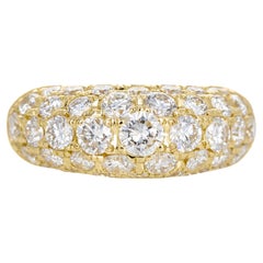 18K Gelbgold 3,11 Karat runder Diamant Pave Dome Band