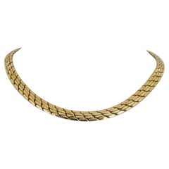 Or jaune 18k 31.4g Ladies Heavy 7mm Fancy Link Necklace Italy 16" (Collier à maillons fantaisie en or jaune 18k)