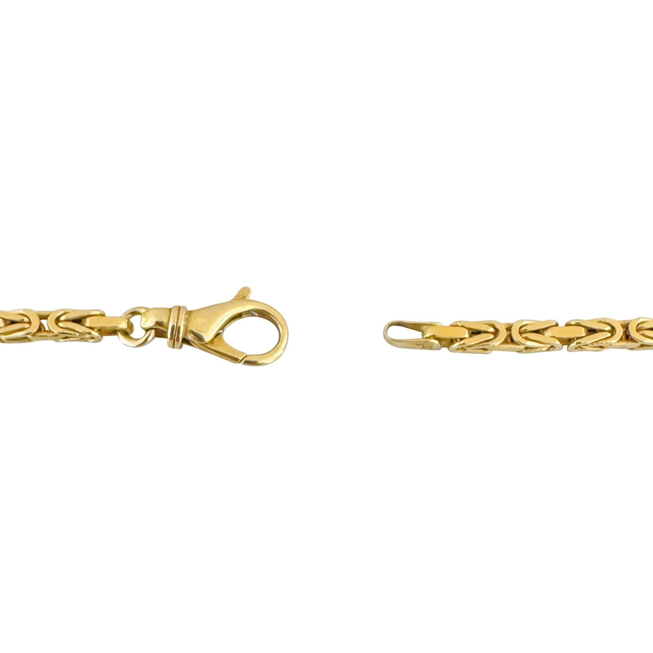 18 Karat Gelbgold 31g massive schwere, quadratische, byzantinische Gliederhalskette Italien 19.5