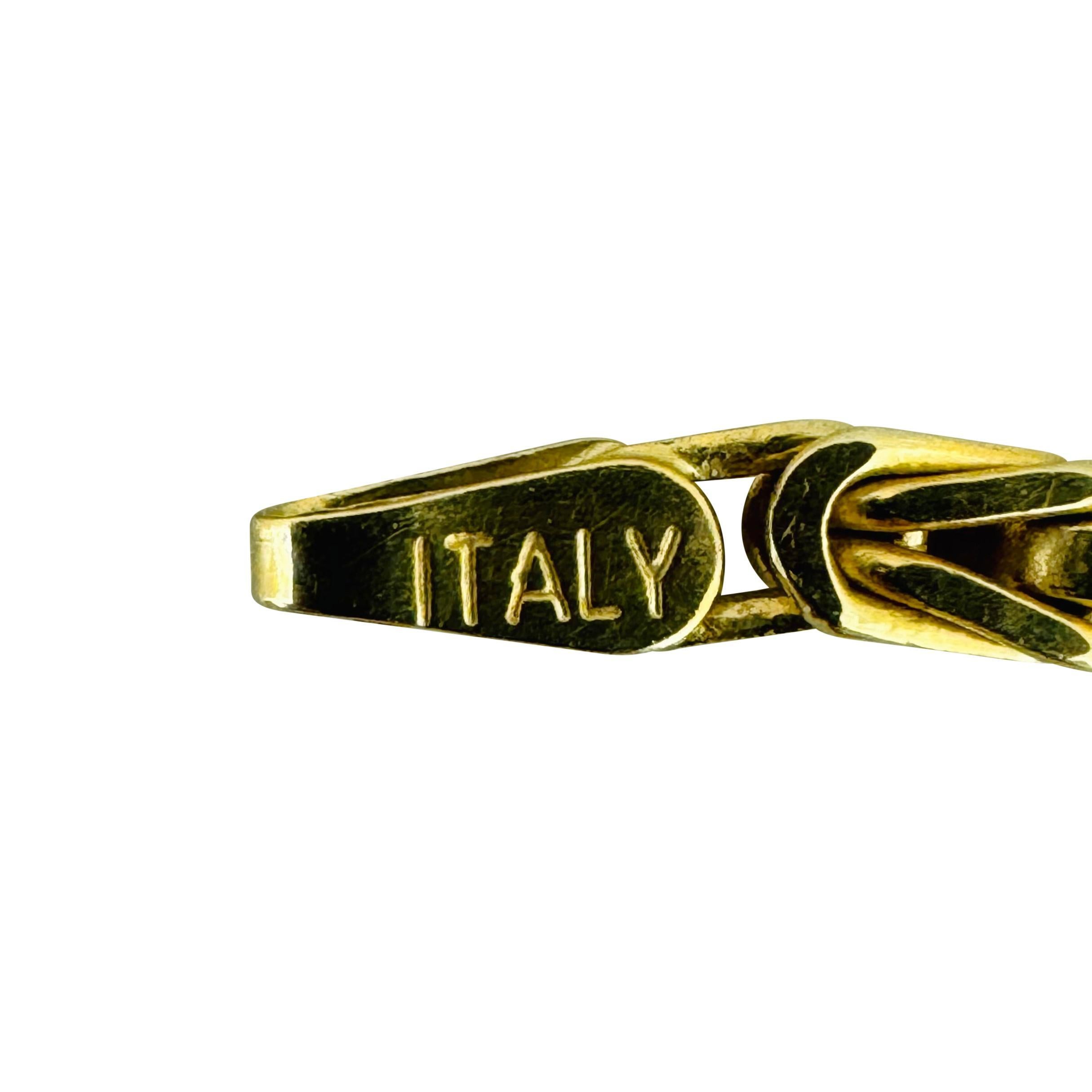 18 Karat Gelbgold 31g massive schwere, quadratische, byzantinische Gliederhalskette Italien 19.5