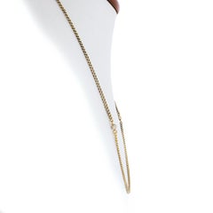 18k Yellow Gold 3.1mm White Pearl by the yard 31" Curb Chain Station Necklace