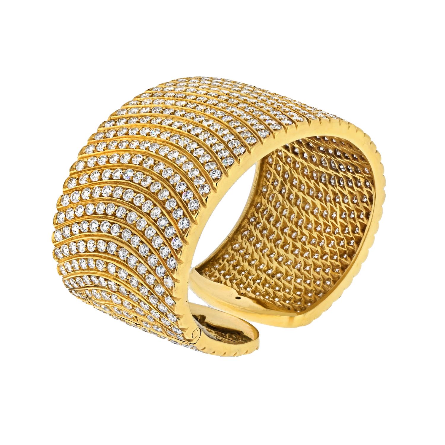 wide diamond cuff bracelet