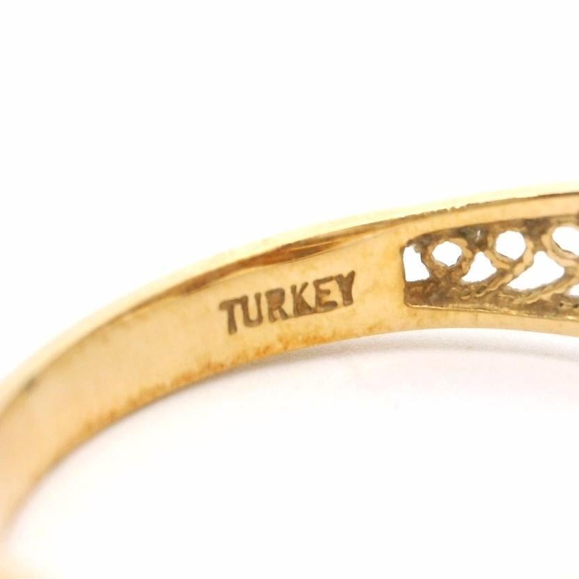 18k Yellow Gold 3.2g Vintage X Crossover Band Ring Turkey Size 9 2