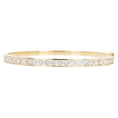 18K Yellow Gold 3.33 Carat Diamond Channel Set Bangle