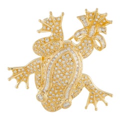 18K Yellow Gold 3.38ct Diamond Frog Pendant\/Brooch MF01-101025 18K Yellow Gold 3.38ct Diamond Frog Pendant\/Brooch MF01-101025