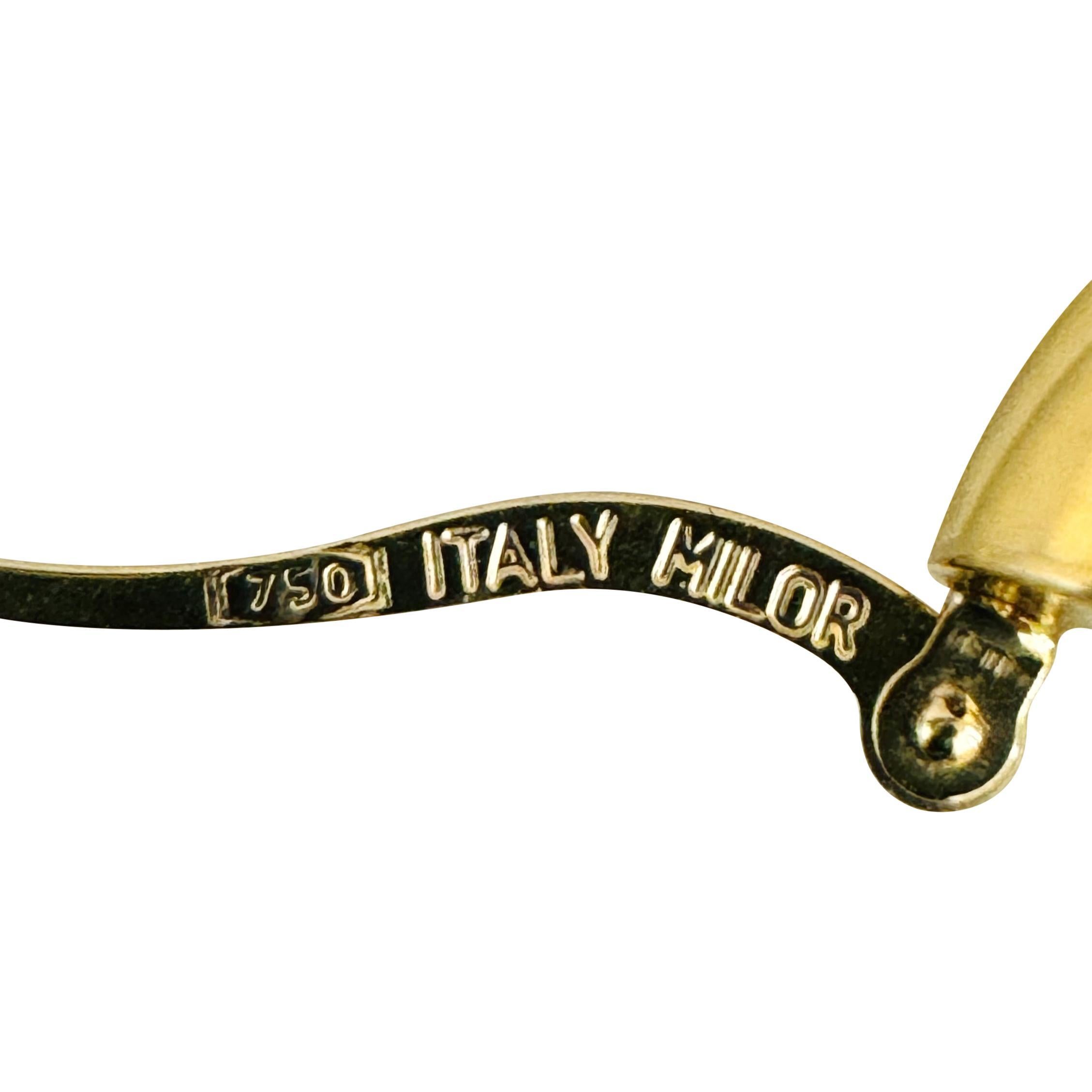 18 Karat Gelbgold 3,3 Karat Matrosen gerippte polierte Huggie-Ohrringe Italien 2