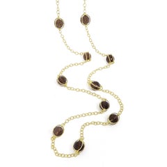 18K Yellow Gold 34-Inch Doppio Smokey Topaz Link Necklace