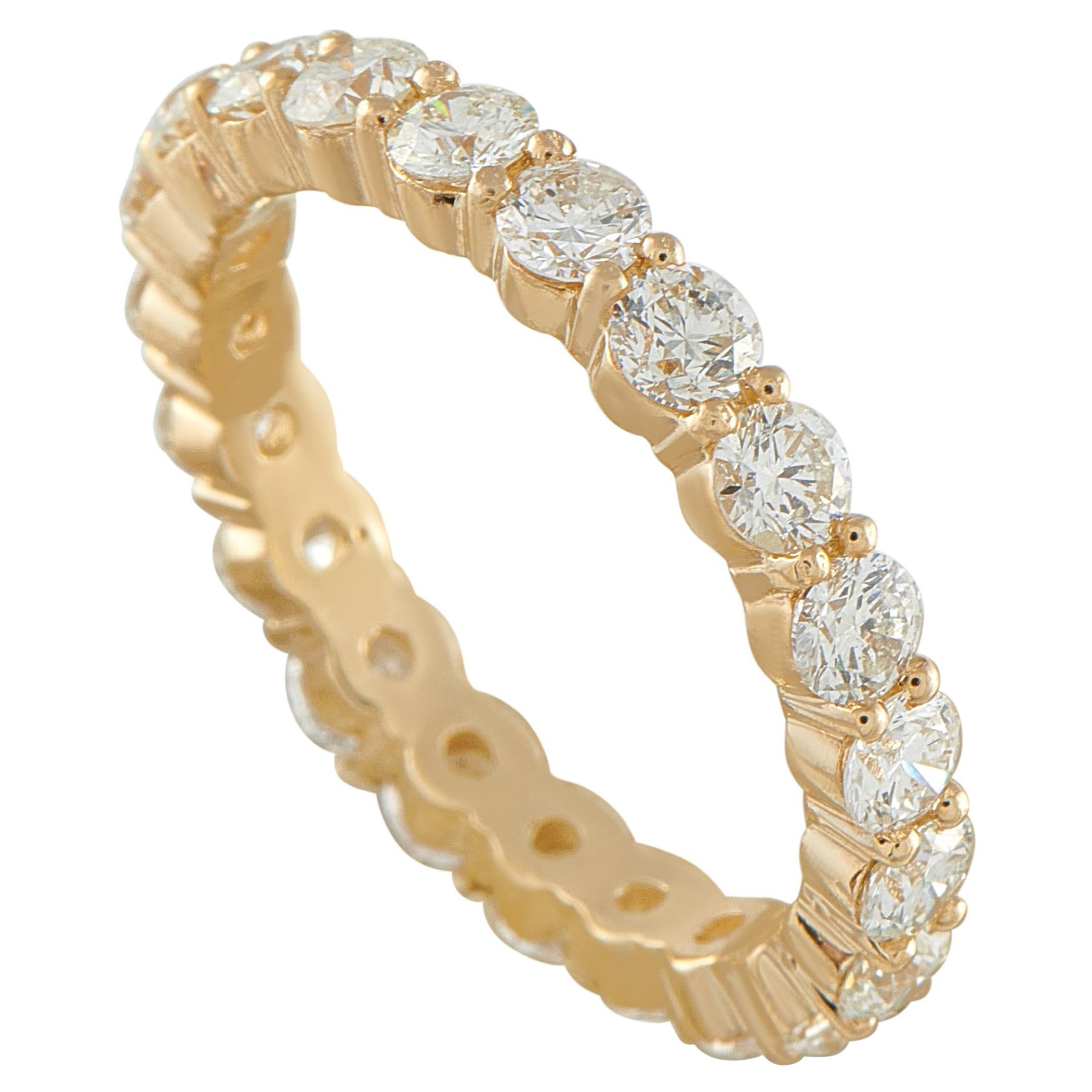 Bague d
éternité en or jaune 18K avec 3.40ct de diamant MF03-121525
