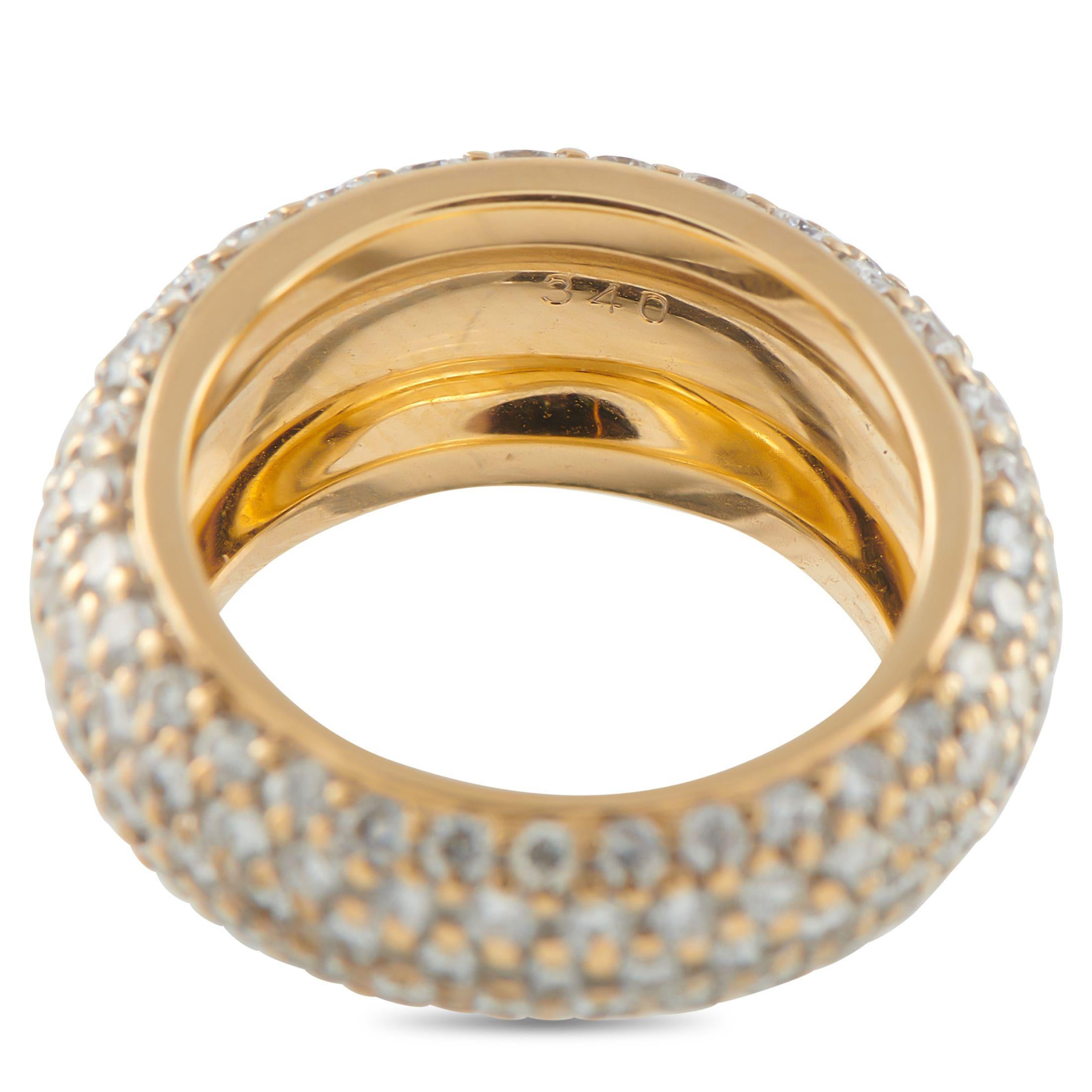 Bague d'éternité en or jaune 18K avec 3.40ct de diamant MF06-071025 Excellent état - En vente à Southampton, PA