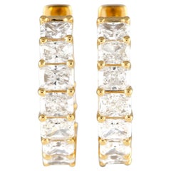 Pendientes de aro de diamantes de 3,40 ct en oro amarillo de 18 quilates