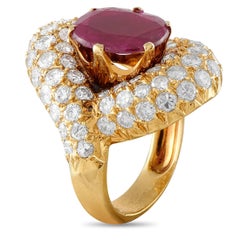 Bague cocktail en or jaune 18 carats, sertie de diamants et de rubis (3,50 carats) – MF03-062526