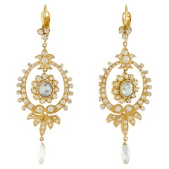 18K Yellow Gold 3.50ct Diamond Earrings MF38-030326