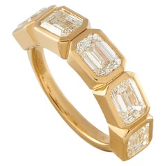 18K Yellow Gold 3.52 ct Diamond Emerald-Cut Ring ALR-18349-Y