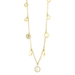 18k Yellow Gold 3.54ctw Round Brilliant Diamonds Choker Necklace 16"