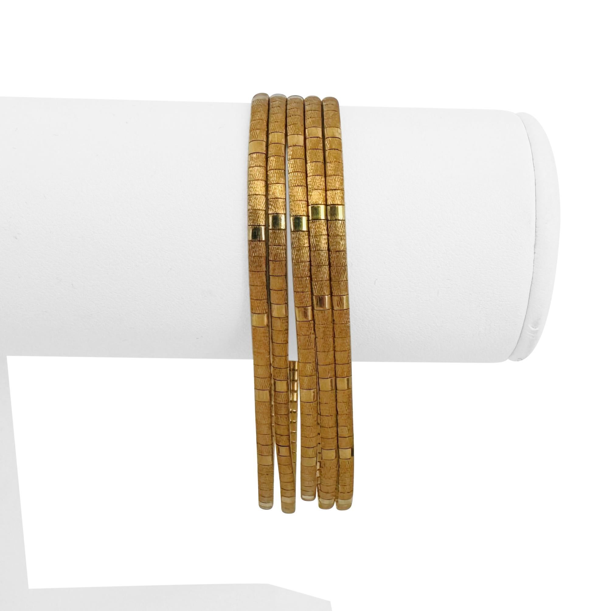 Condit:  Eccellenti condizioni, pulite e lucidate professionalmente
Metallo: Oro 18k (marcato e testato professionalmente)
Peso: 35,4 g
Lunghezza: 7,25 pollici
Larghezza: 13 mm
Chiusura: inserto a linguetta della scatola con chiusura di