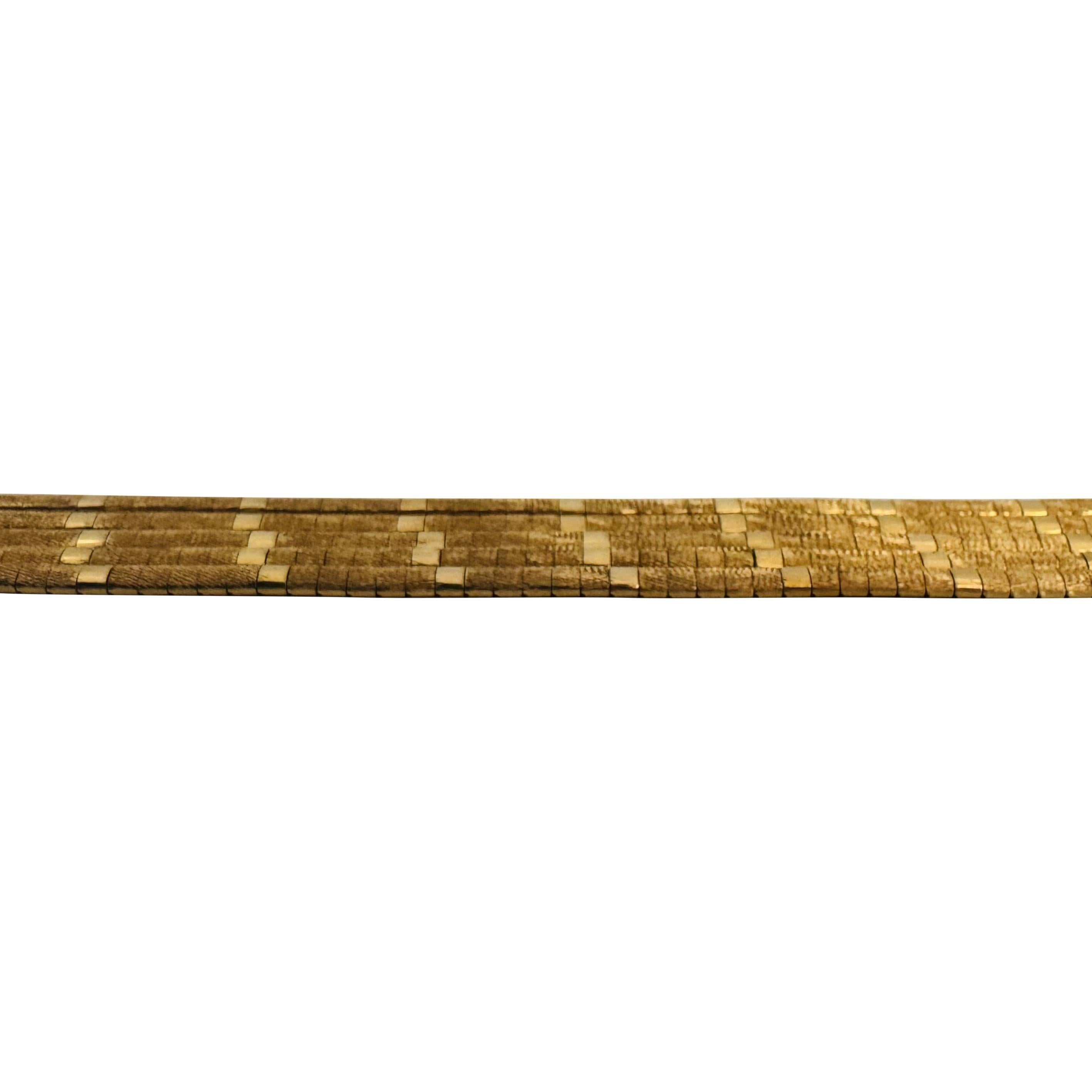 Oro giallo 18k 35.4g Bracciale Omega a cinque fili vintage pesante Italia 7.25