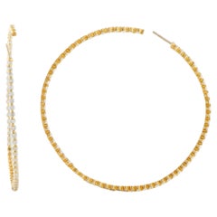 18K Yellow Gold 3.60ct Diamond Inside-Out Hoop Earrings MF10-050726