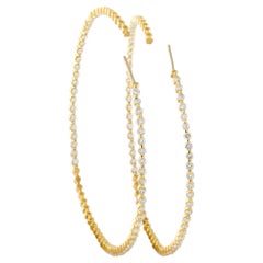 18K Yellow Gold 3.60ct Diamond Inside-Out Hoop Earrings MF10-050726