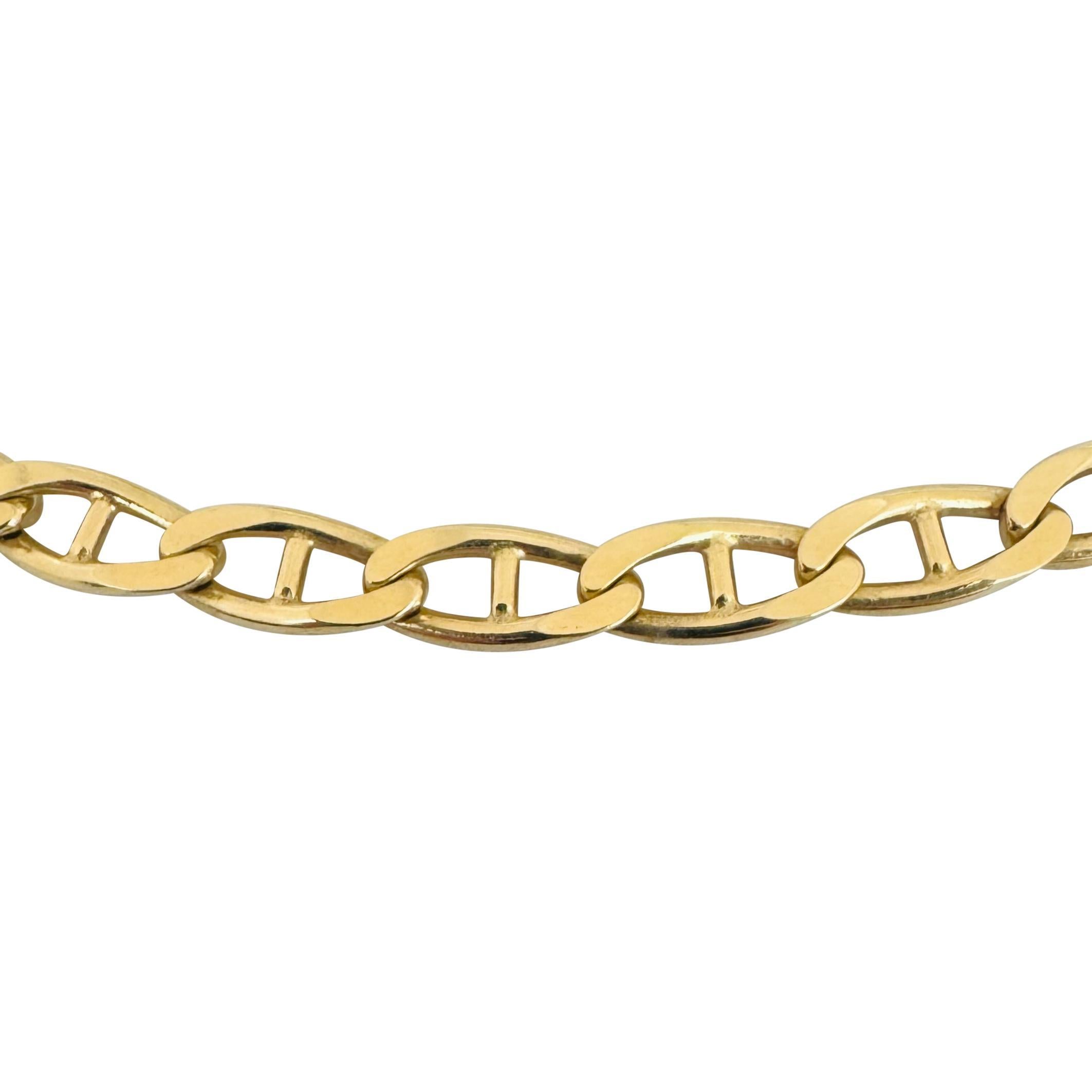 18k Yellow Gold 36.2g Solid Vintage Mariner Link Chain Necklace Italy 19.5