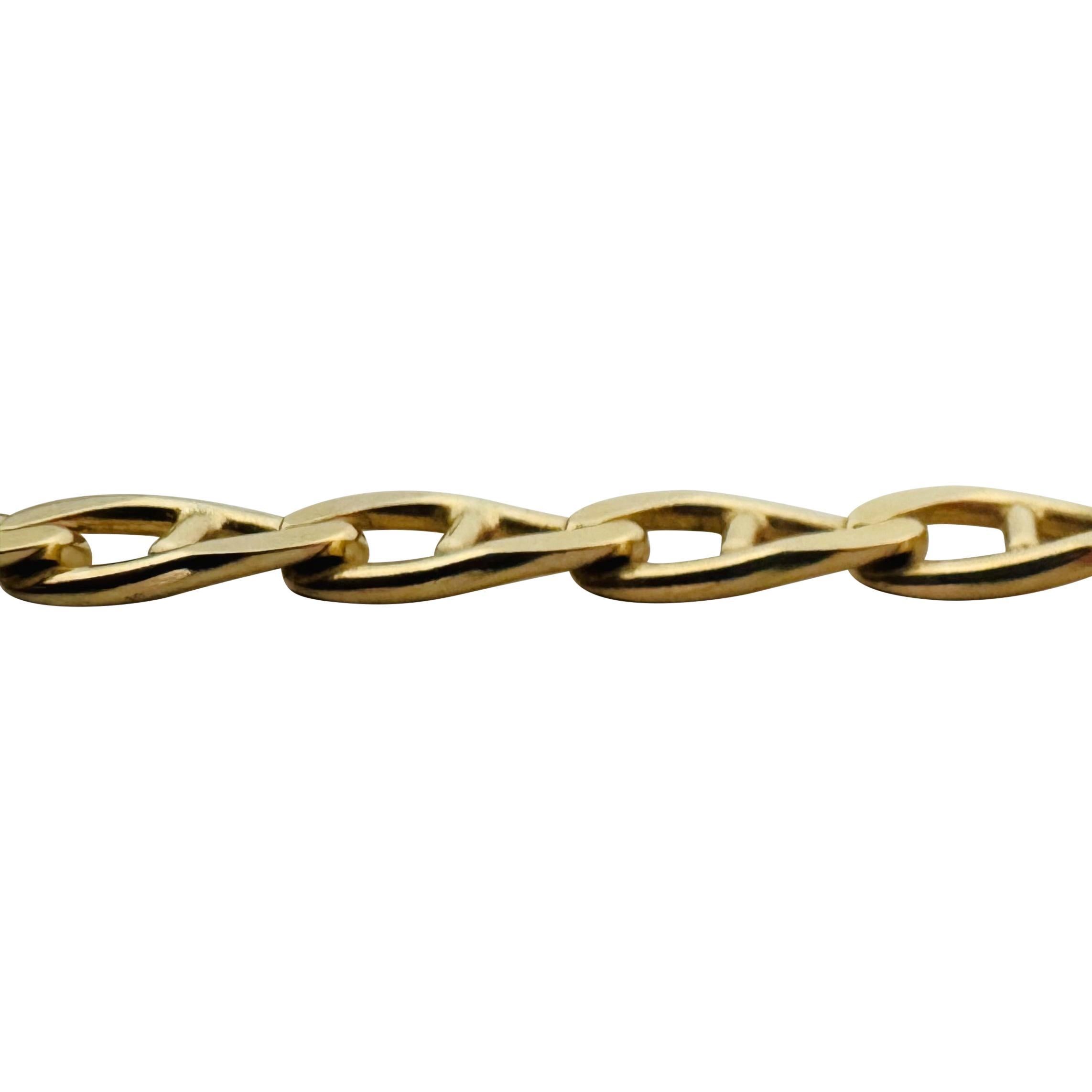 18k Yellow Gold 36.2g Solid Vintage Mariner Link Chain Necklace Italy 19.5