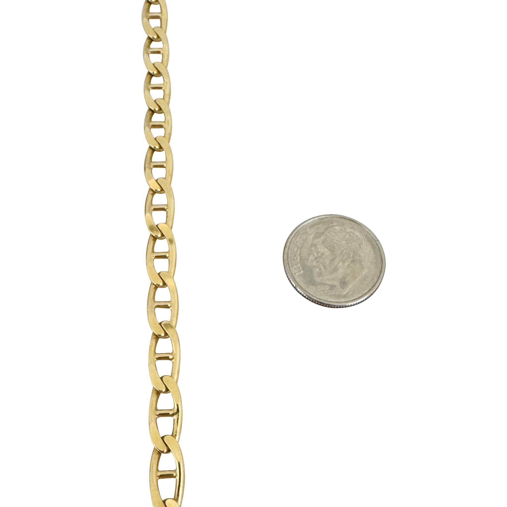 18k Yellow Gold 36.2g Solid Vintage Mariner Link Chain Necklace Italy 19.5