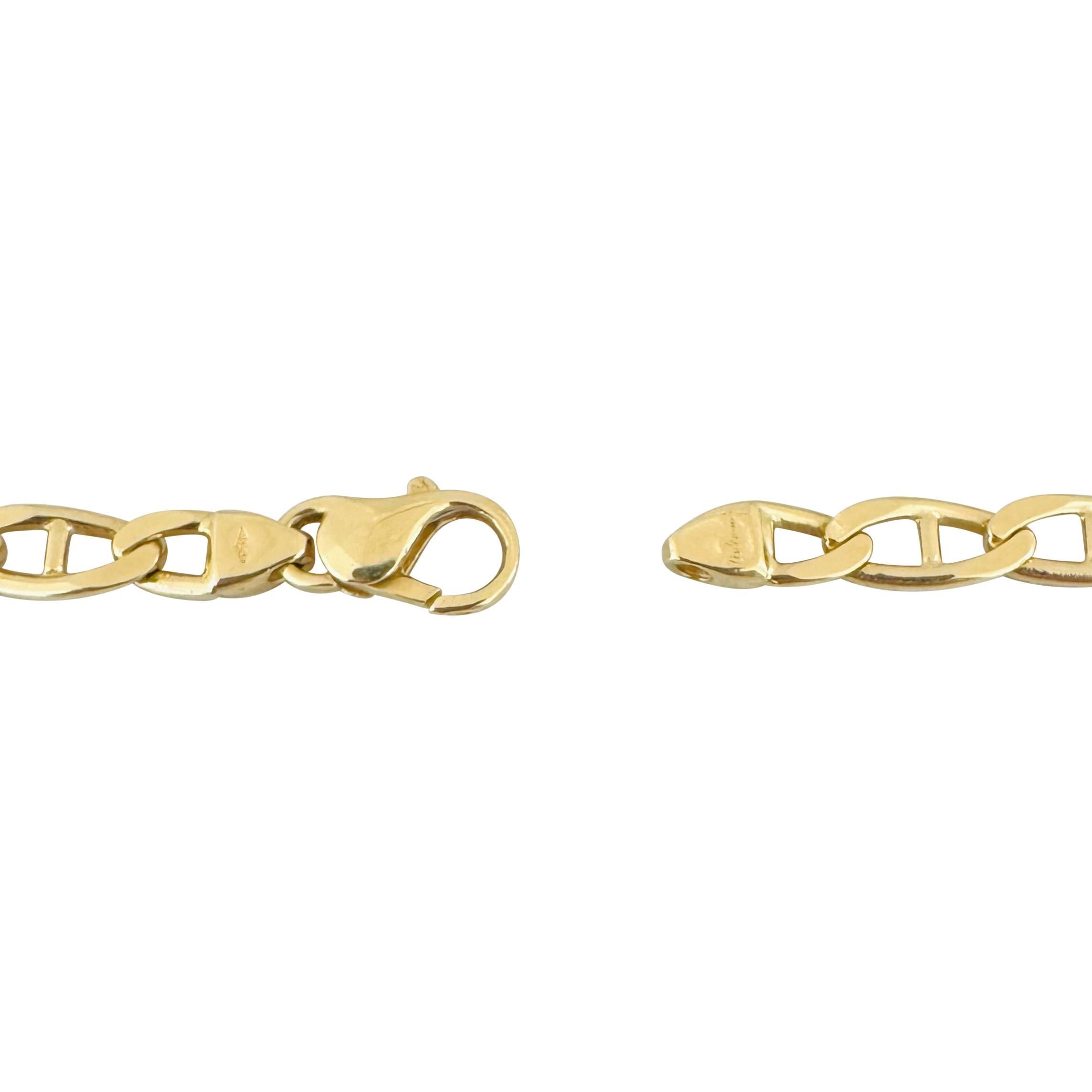 18k Yellow Gold 36.2g Solid Vintage Mariner Link Chain Necklace Italy 19.5