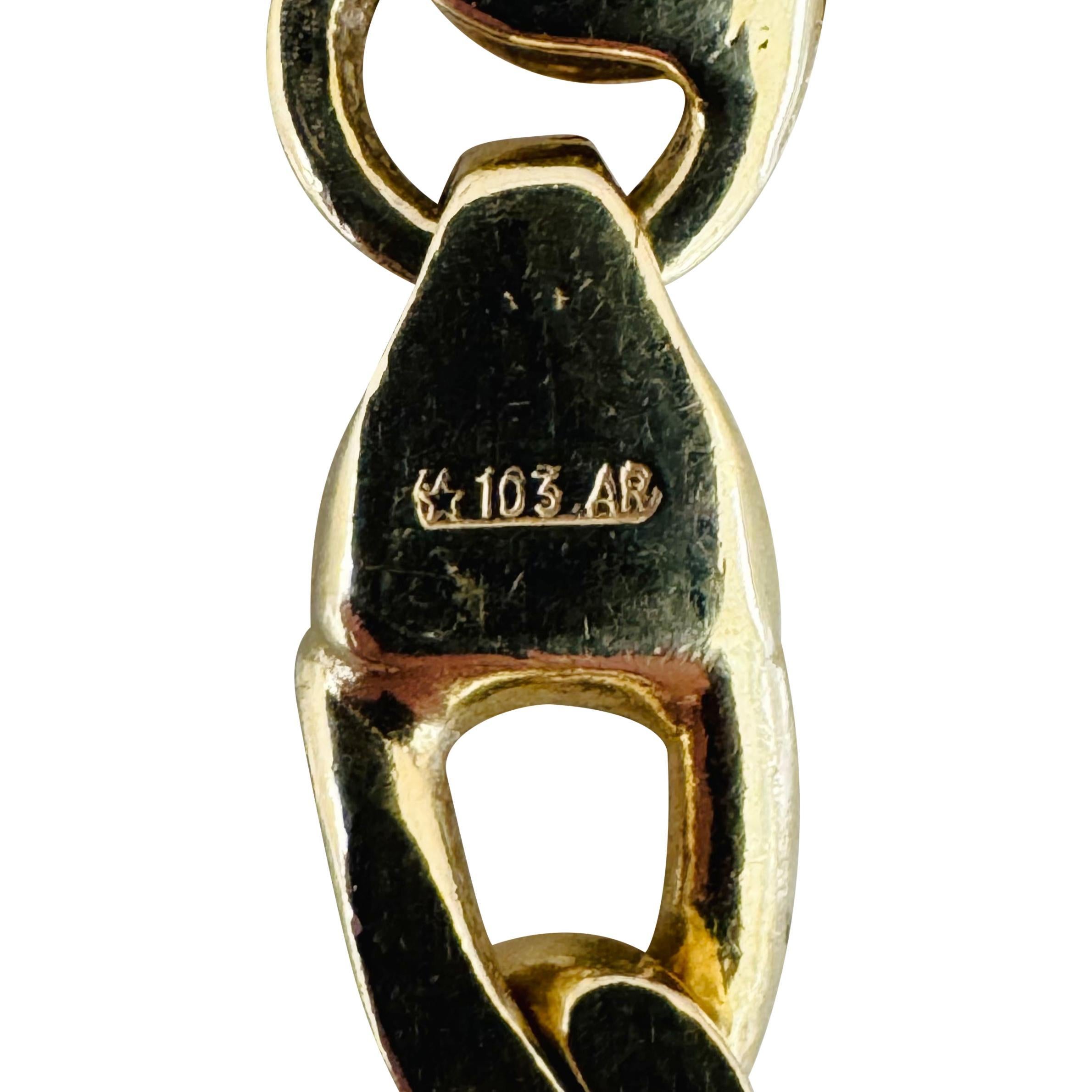18k Yellow Gold 36.2g Solid Vintage Mariner Link Chain Necklace Italy 19.5