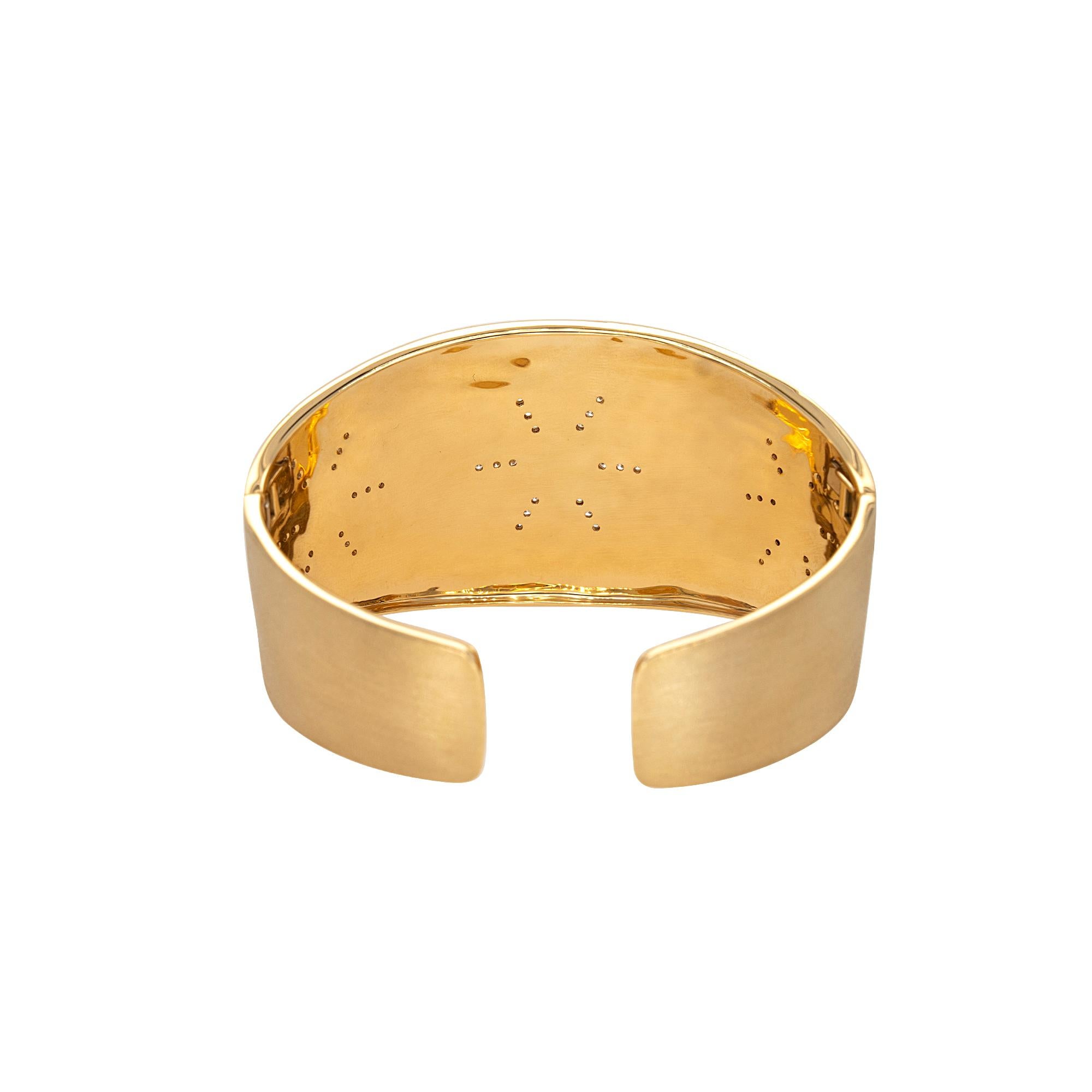 18k Gelbgold 3,73ct runder Brillant Naturdiamant Armband Schließe im Zustand „Neu“ im Angebot in Boca Raton, FL