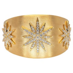 Fermoir du bracelet en or jaune 18 carats avec diamants naturels brillants ronds de 3,73 carats