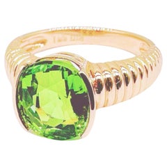 Anello in oro giallo 18 carati con tormalina 3,77 CT