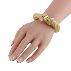 18K Yellow Gold 3.85ct Diamond Bangle Bracelet MF10-121025