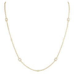 Collar de oro amarillo de 18 quilates con estación de diamantes de 3,85 ct ANK-19773-Y