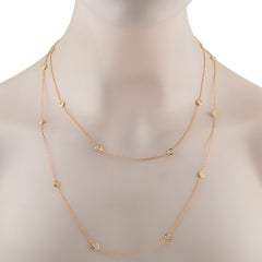 18K Yellow Gold 3.85ct Diamond Station Necklace MF11-121025