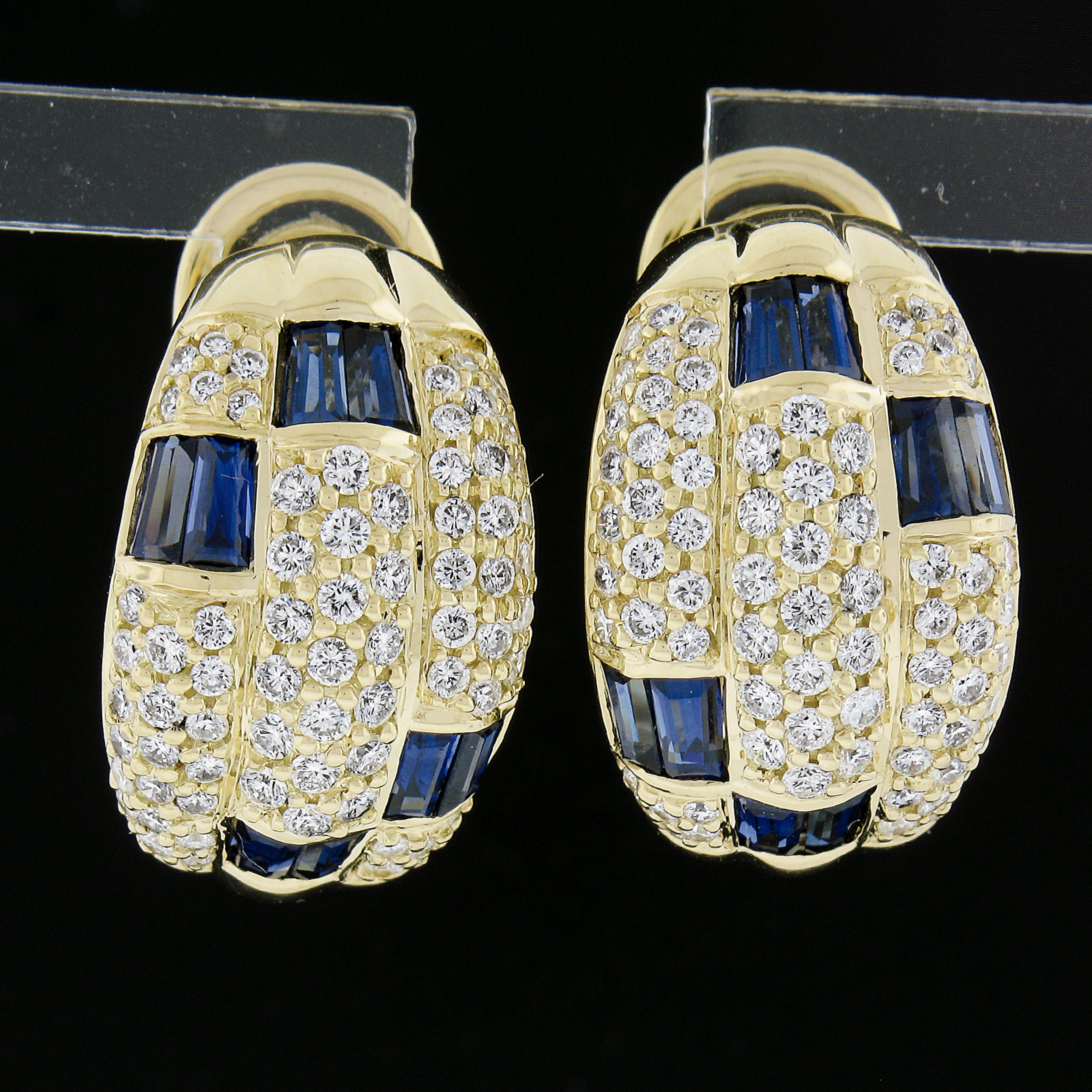 --Sons:--
16 saphirs véritables naturels - taille baguette - serti clos - couleur bleu royal profond - 2.55ctw exact , estampillé
146 diamants naturels véritables - taille ronde brillante - sertis - couleur G/H - pureté VS1-SI1 - 1.25ctw exact ,