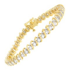 Oro giallo 18 carati 3ct. TDW. Bracciale Tennis con diamanti a S "I-J, I1-I2".
