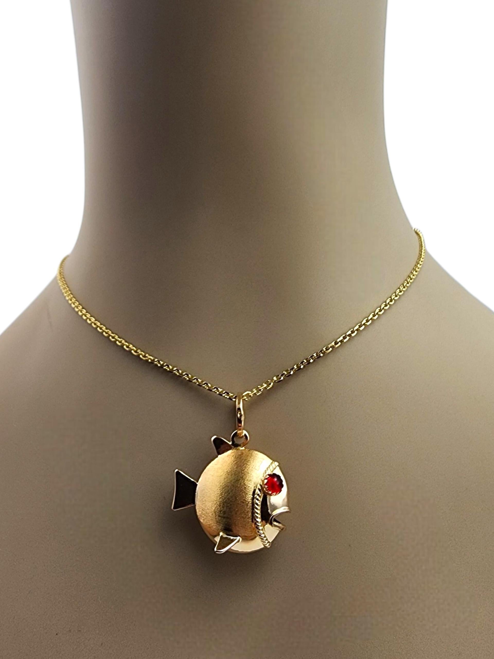 Charm 3D a forma di pesce in oro giallo 18K #22377 in vendita 7