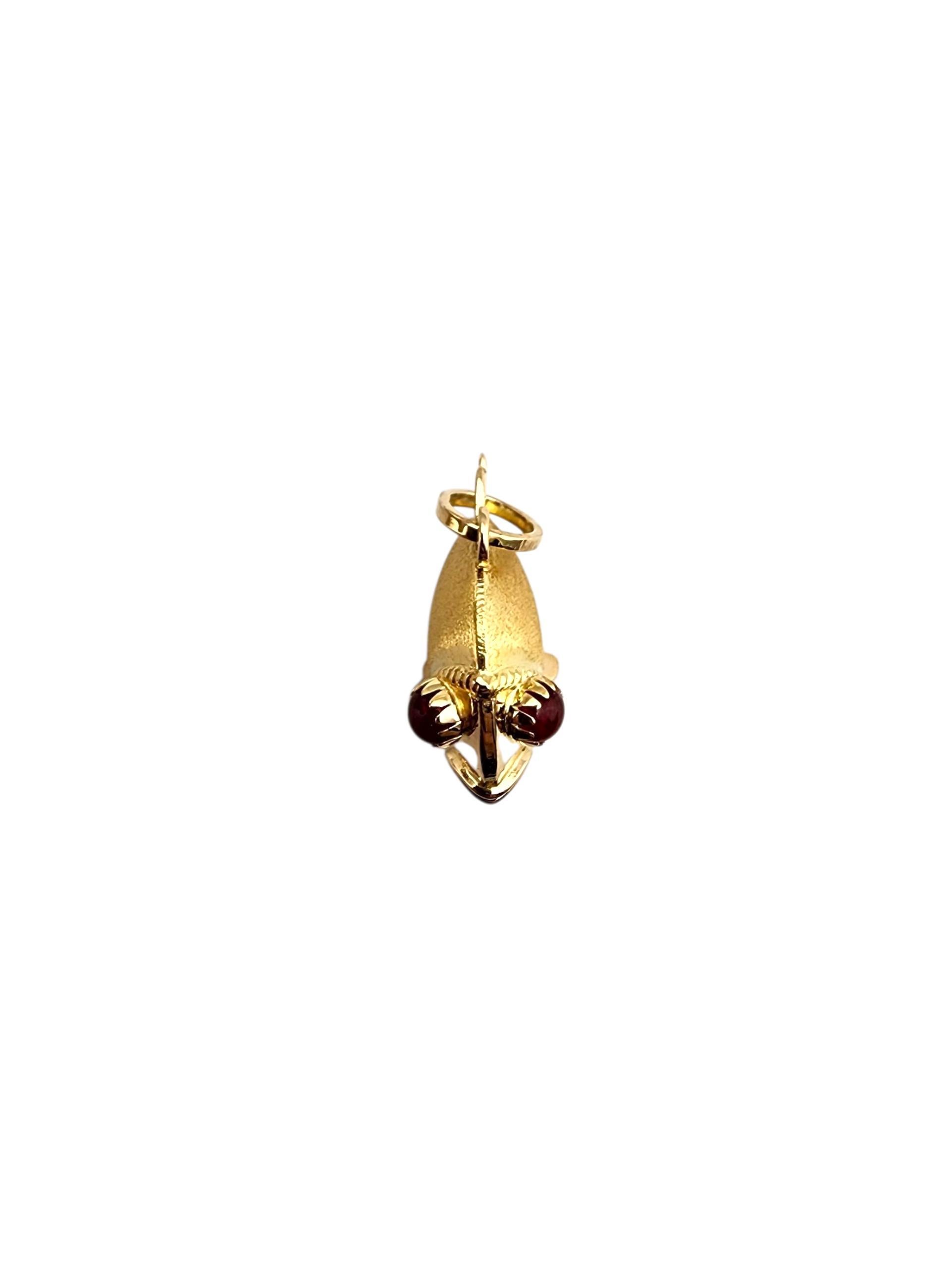 Charm 3D a forma di pesce in oro giallo 18K #22377 in vendita 3