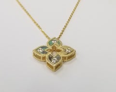 18k yellow Gold "4 Clover" Diamond pendant