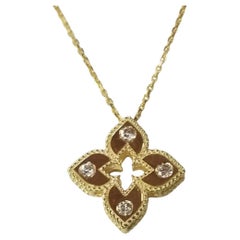 18 Karat Gelbgold "4 Kleeblatt" Diamant-Anhänger