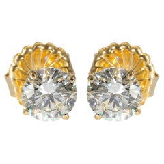 18K Gelbgold 4-Zacken-Ohrstecker  3,05 CTW G/SI1